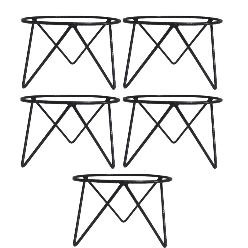 5 Suporte tripé 18x15cm para vaso de planta