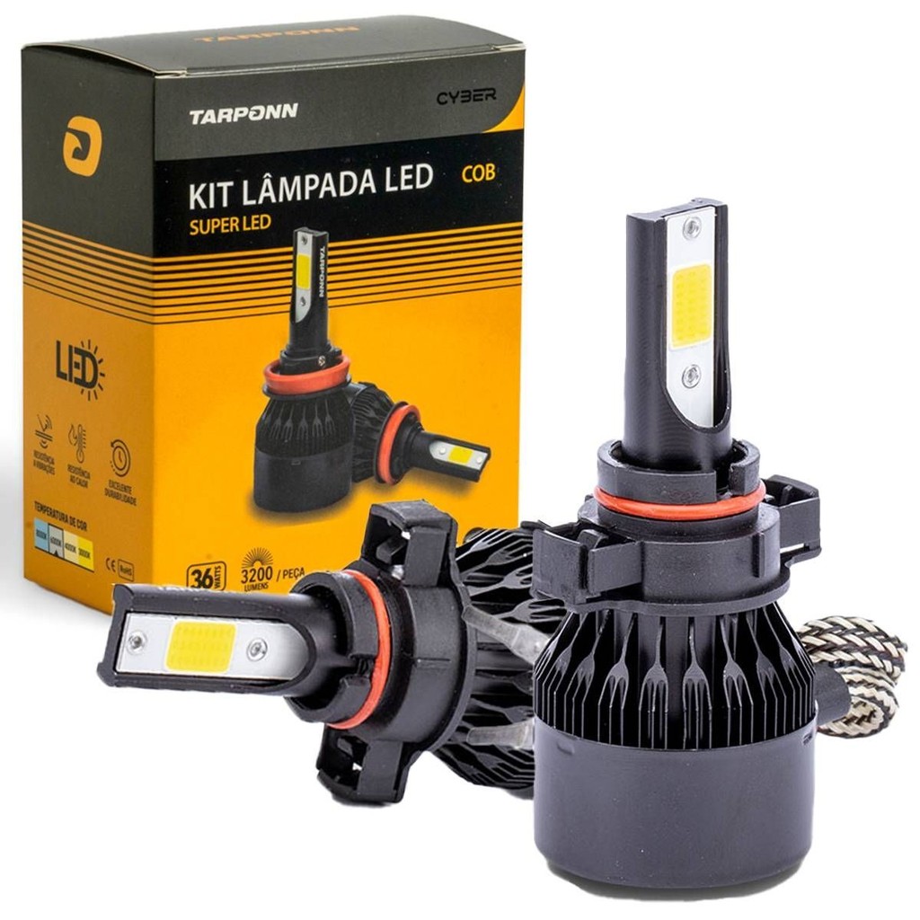 Kit Lâmpada Super Led Cyber H16 36w 6400lm 6000k Tarponn