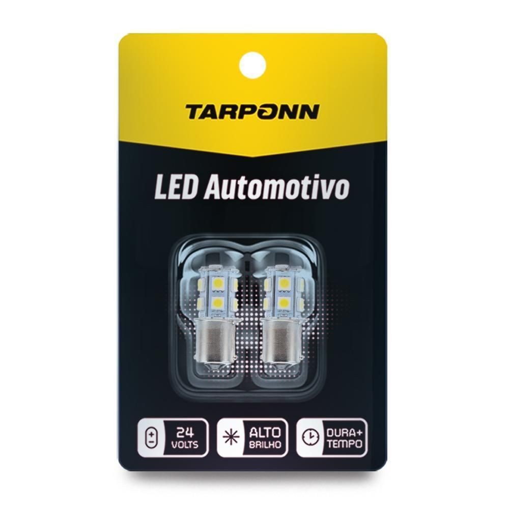 Par Lâmpada Led Ba15s 1 Polo 13 Leds 24v 6000k Tarponn