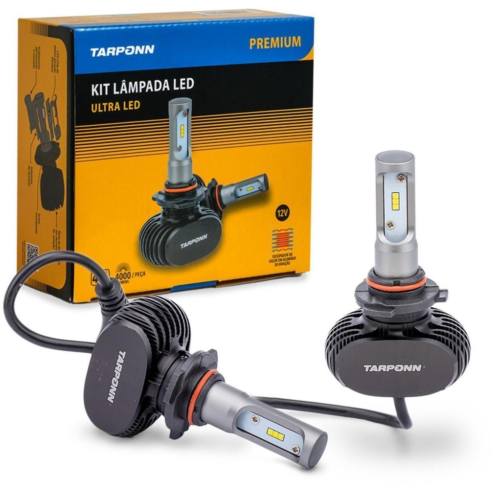 Kit Lâmpada Ultra Led Premium HB3 40w 8000lm 6000k Tarponn