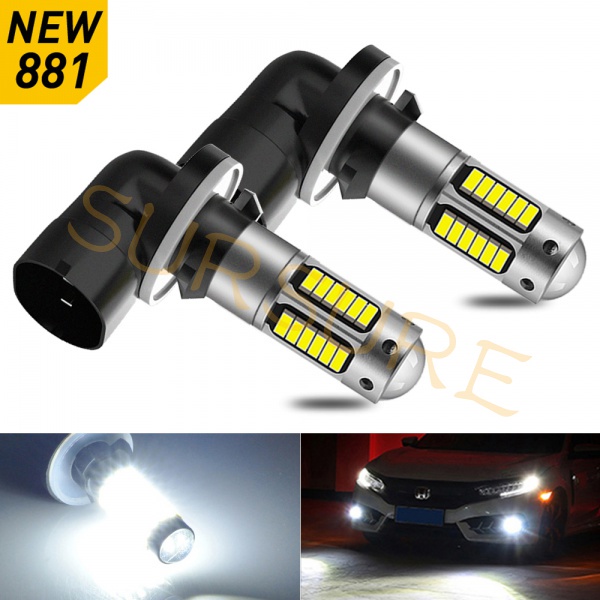 2pcs H27 881 880 Lâmpadas De Teto LED Para Carros Nevoeiro DC12V 1200LM 6000K Lâmpada Branco Automóveis