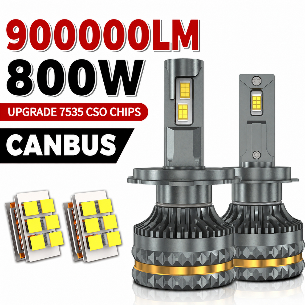 2pcs Lâmpadas De Farol LED H7 Canbus 800W 900000LM H4 H11 H1 H3 9005 HB3 9006 HB4 9012 H13 H13 9007 880 881 H27 Turbo Fa