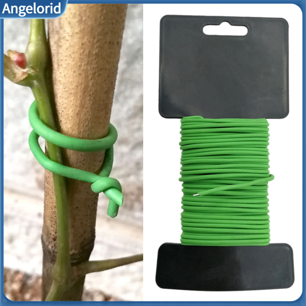 Flexible Garden Tie for Plants Twist for Flowers 32.8ft Green Soft Plant with Spool 2.5mm Plastic Coated Galvanized Iron