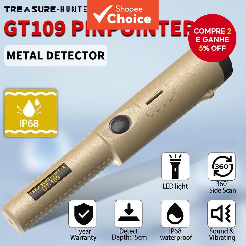 Um Conjunto Caçador De Tesouros GT109 Detector De Metais Portátil Profissional Subterrâneo IP68 À Prova Dip68 Água Ouro