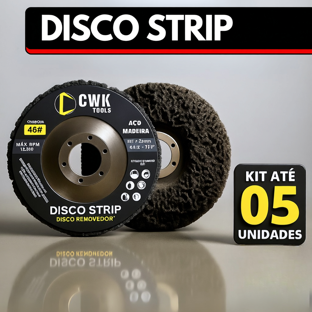 Kit 05 Disco Removedor de Tinta Strip Para Ferrugens Primer Verniz 115 X 22 mm