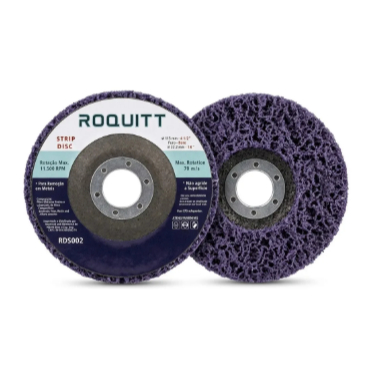 Kit 5 Discos Strip Roxo 115mm Limpeza De Metais Roquitt