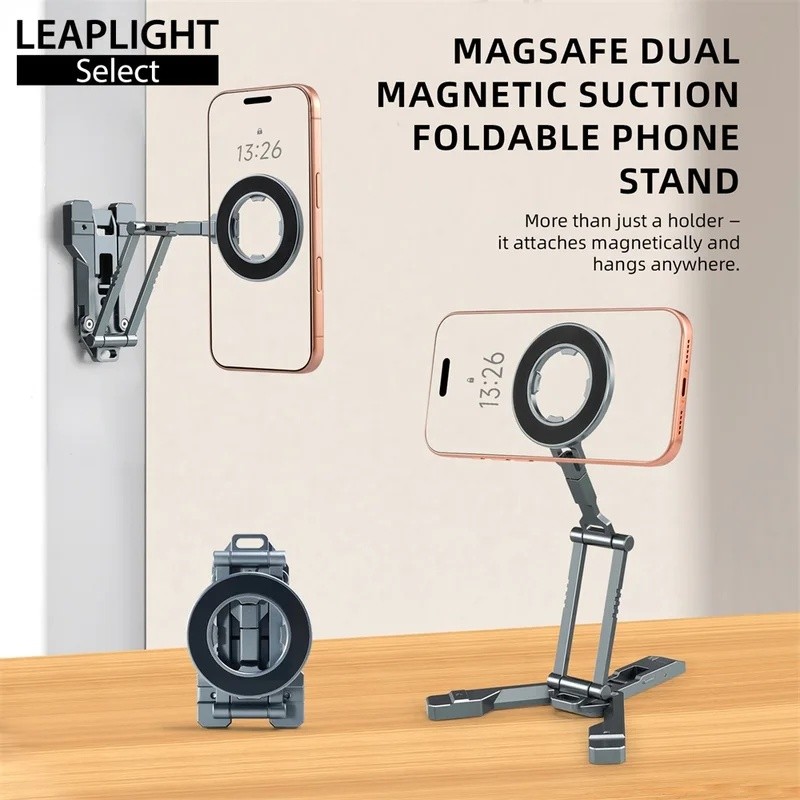 LEAPLIGHT Tripé Magnético De Dois Lados Suporte Para Telefone Suspenso Com Design De Gancho De Iphone Android