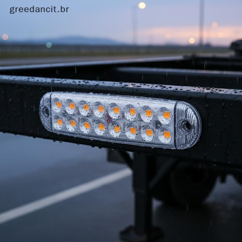 MA 1Pc 12 LED Luzes De Folga Luz De Advertência Piscante 12V-80V RVs Trailer Car Tru Signal Lamp Indicadora Semáforos