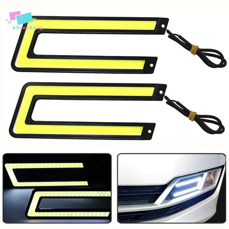 Abongbanghn 1 Peça Em Forma De U 12V LED COB Carro Auto DRL Condução Lâmpada Diurna Luz De Neblina Agradável
