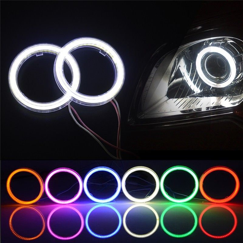 1pcs 12V 60-120mm COB LED Farol de anéis Halo Angel Eyes Luz de nevoeiro luz de circulação diurna DRL Acessórios de motocicleta de carro