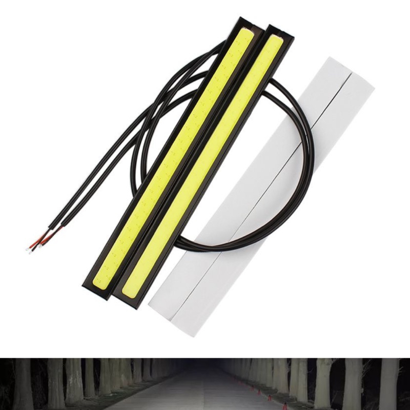 Kit Luz Diurna Par de Led Farol Auxiliar COB 12w Slim 17cm DRl Ms-94