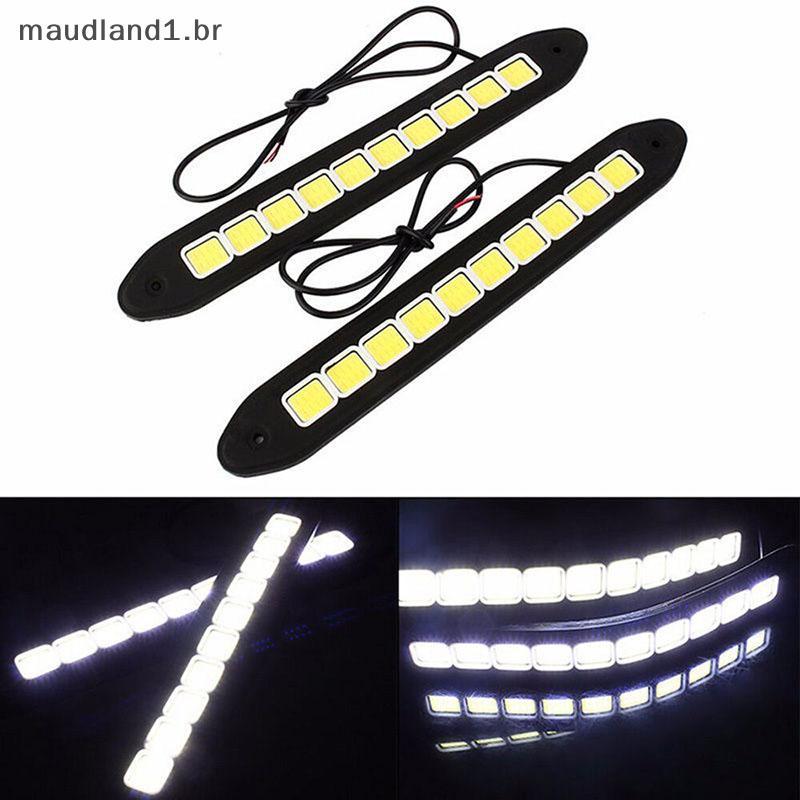 mau 1X 10LED 12V Luz Diurna DRL COB Strip Lamp Nevoeiro Carro Condução À Prova D'água BR