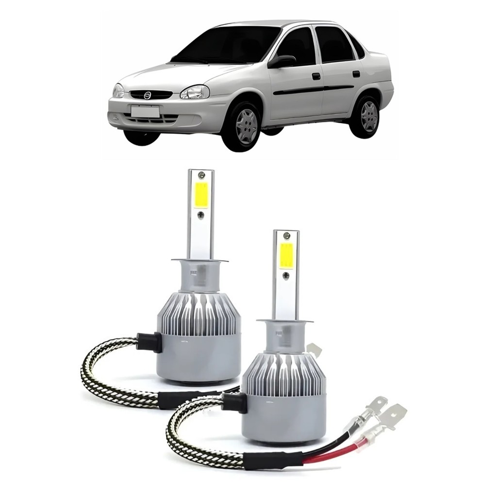 Par Lampada Super LED Farol de Milha Corsa Classic 1994 a 2016 6000k H3