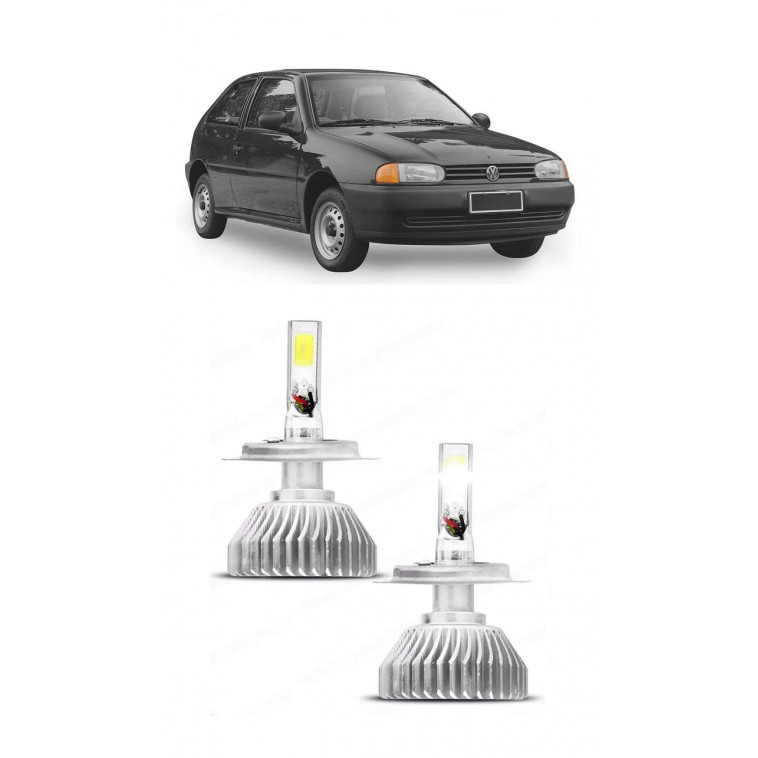 Par Lampada Super LED Farol Gol Parati Saveiro G2 1996 1997 1998 1999 6000k H4