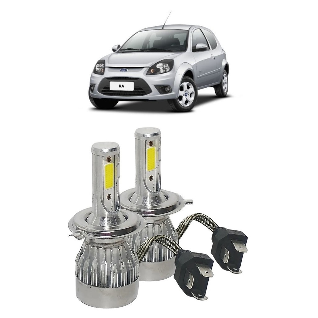 Par Lampadas Super LED Farol Ford Ka 2012 2013 2014 6000k H4