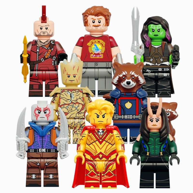Star-lord Mantis Adam Drax Rocket Raccoon Guardiões Da Galáxia Super Heroes Mini Blocos De Construção De Ação Figura Bri