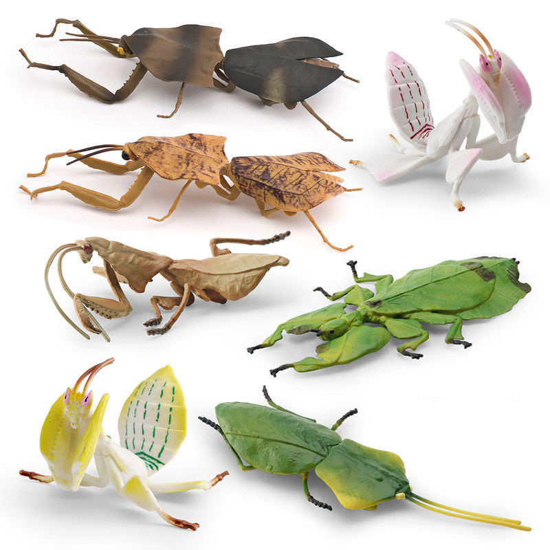 Simulação inseto modelo Animal Stifler folha volta mantis folha morta mantis orquídea mantis decoração ornamentos brinqu