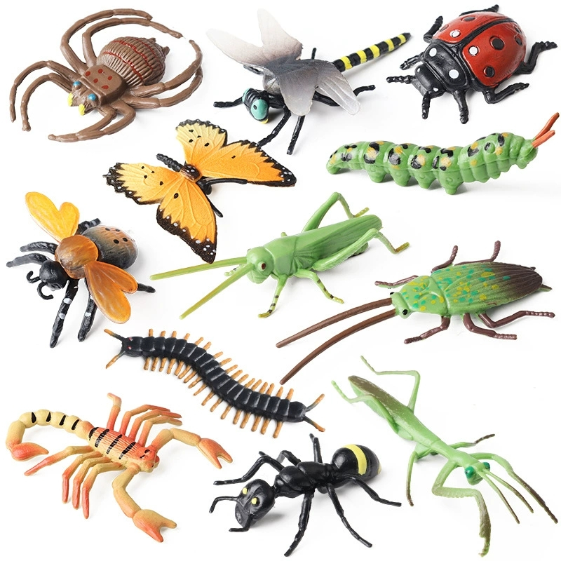 Mini Inseto Abelha Formiga mantis Borboleta Centopéia animal Conjunto Modelo Crianças Brinquedo Educativo Científico pro