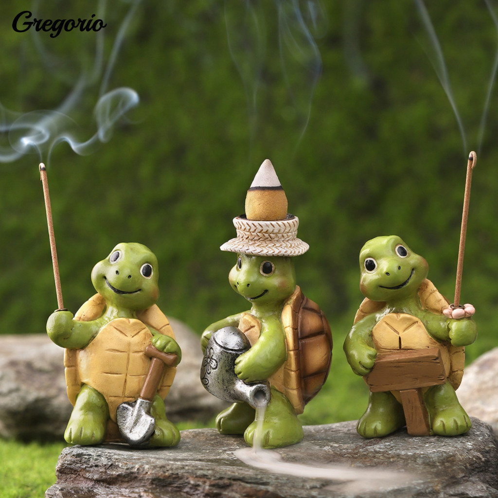 Small Turtle Decoration Waterproof Resin Incense Holder – Sunproof Decorative Figurine for Garden Balcony Indoor Micro
