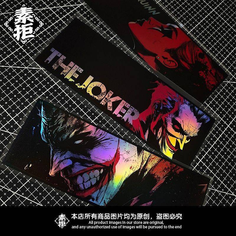 The Joker Clown Laser Bumper Stickers DC Comic Harley Quinn Decorative Waterproof Car Windshield Sticker XLPJ