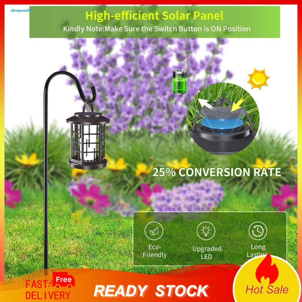 Waterproof Solar Flame Light Outdoor Hanging Lantern Automatic On/off Flickering Decorative Torch for Garden Patio Yard