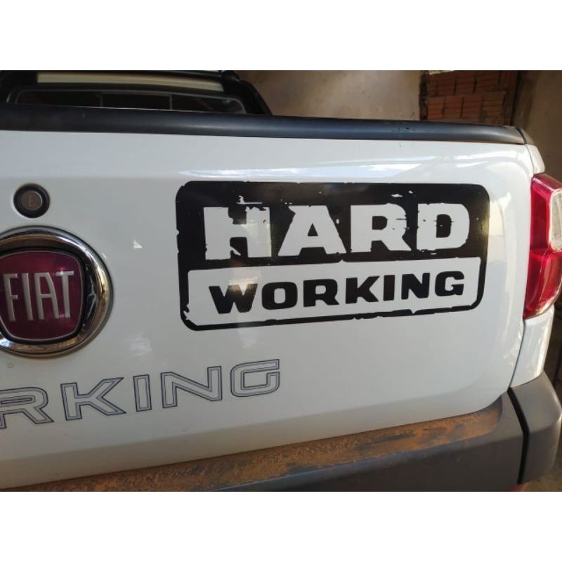 Adesivo Tampa Caçamba Fiat Strada Hard Working