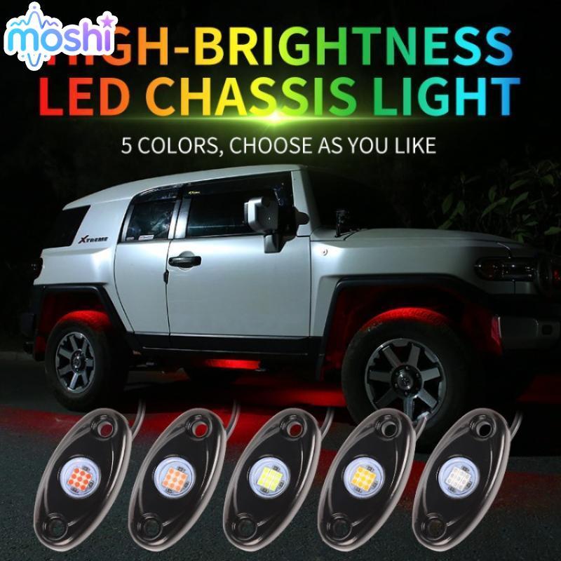 MOSHI RGB LED Car Underbody Ro Lights Lâmpadas Multicoloridas Ativadas Por Som Para Tru SUV Modificação Externa Automáti