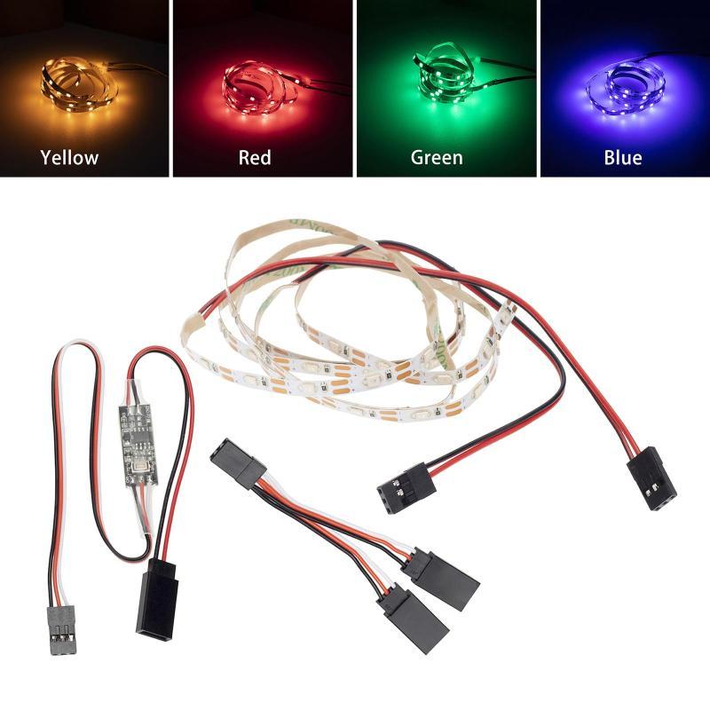 [Fineblue] LED Car RC Strip Lights Quarto RGB Kit De Controlador Sem Fio Para Asa Fixa E Carro Rastreador
