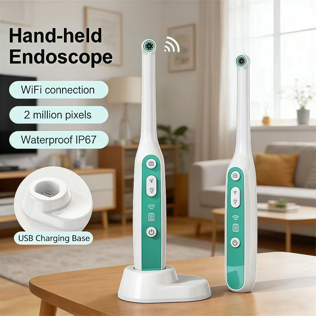 Endoscópio Oral Câmera Intraoral 2MP 1080P HD IP67 À Prova D'água 8 LEDs Recarregáveis