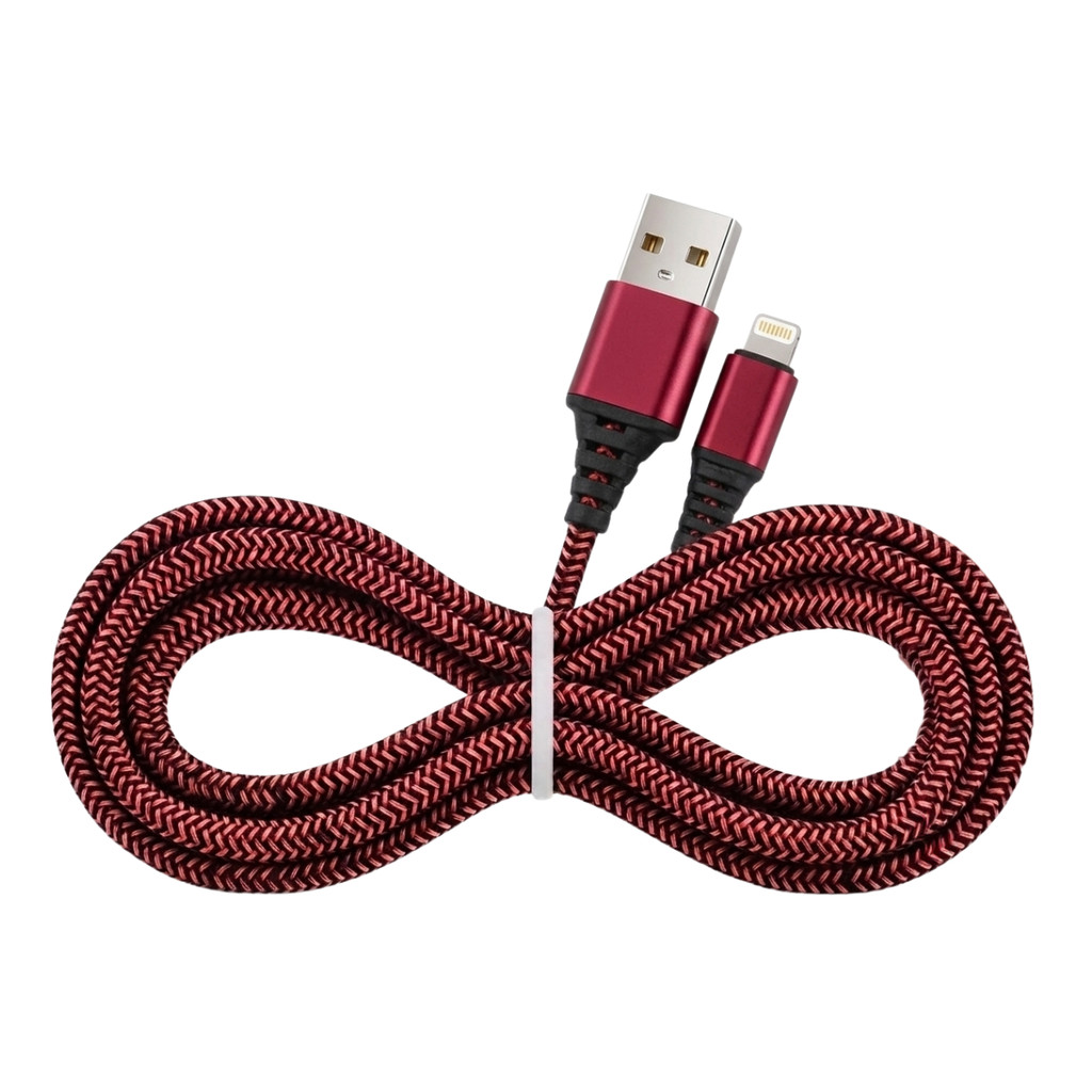 Cabo Lightning USB Kive KV-061 3.4A Nylon Trançado 1 Metro Carregamento Rápido