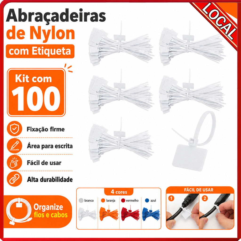 Laços de cabo de Nylon resistentes à temperatura, classificação de armazenamento de fiação de sala, laços de ligação