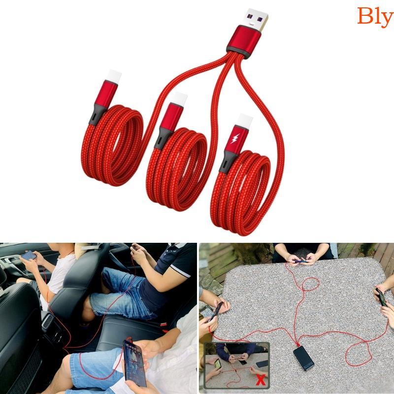 Bly A Três Trançado Nylon 5A Carregamento Super Rápido Fio Arrasto USB Para Linha Tipo C