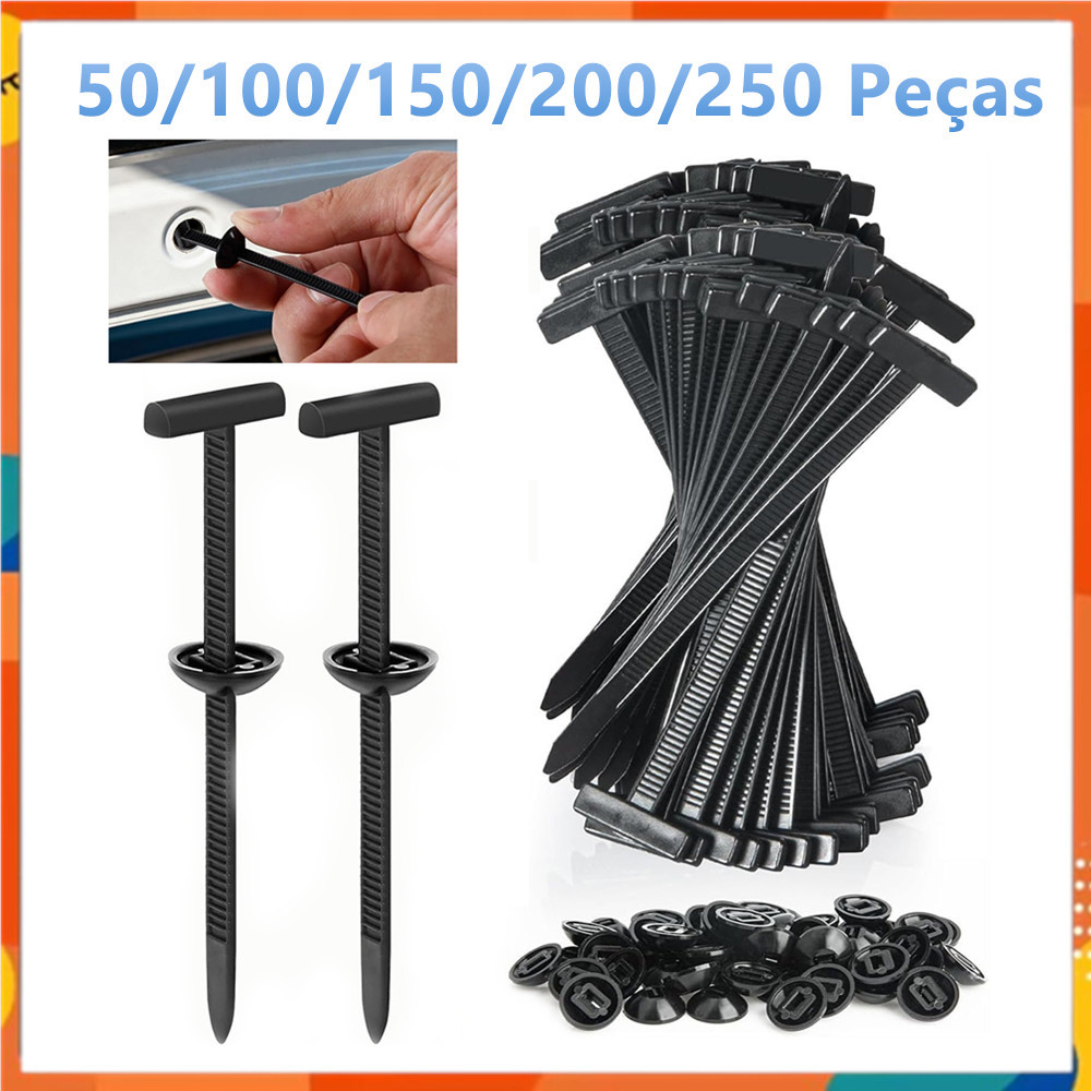Fivela Universal de Nylon com travamento automático, 50-250 peças para reparo de porta-malas de para-choque de carro