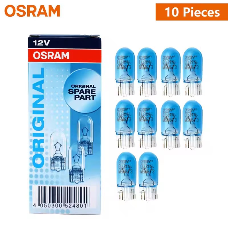 OSRAM T10 Luz Interior Lâmpadas De Sinalização Original 12V W5W 4000K Azul Frio 5W W2.1x9.5d 2825CB Automáticas (10pcs)