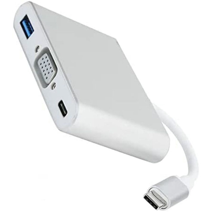 Adaptador type c usb para vga e usb3.0 e type c