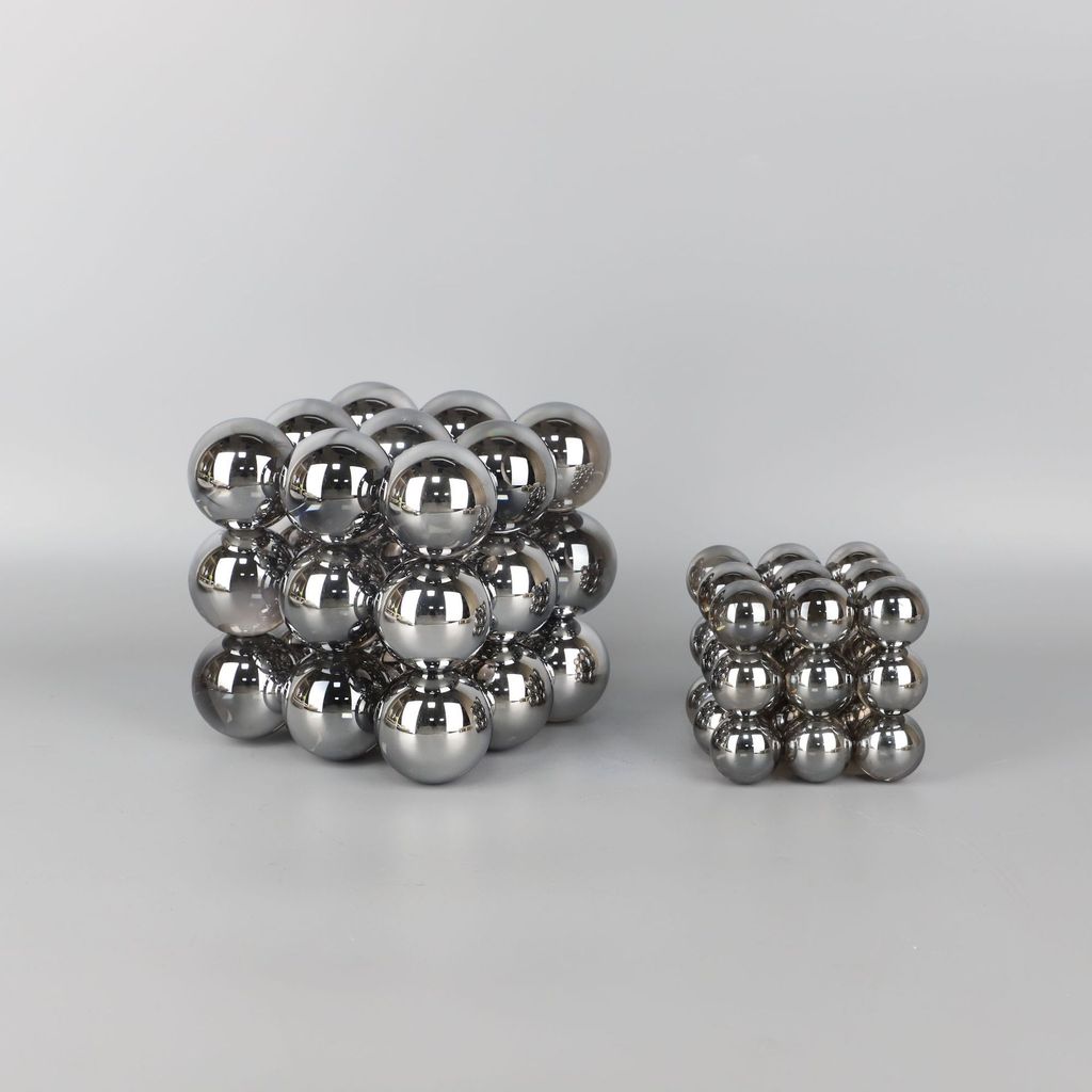 Modern minimalist ash crystal cube stacking cube ornament for model sales offices and study rooms, simple and creative d