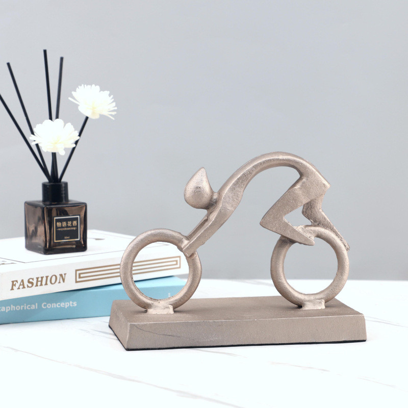 Modern minimalist abstract metal sculpture of a free-moving figure, suitable for decoration in the entryway, study, or T