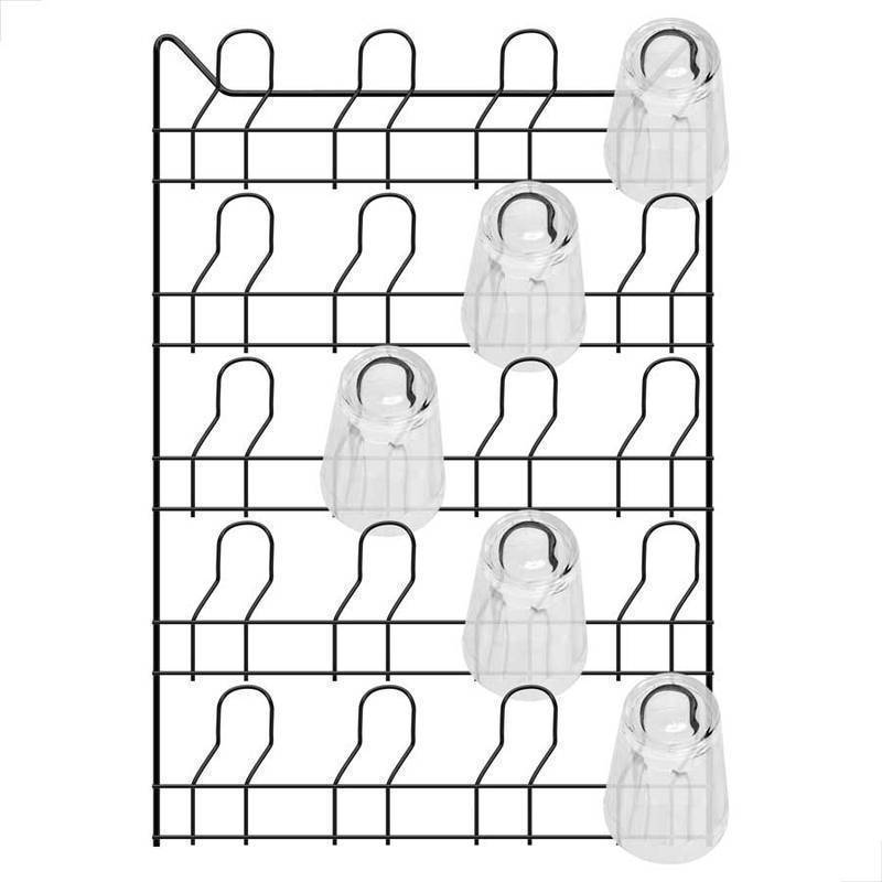 Porta Copos Escorredor Parede Bar Preto 44cm Altura