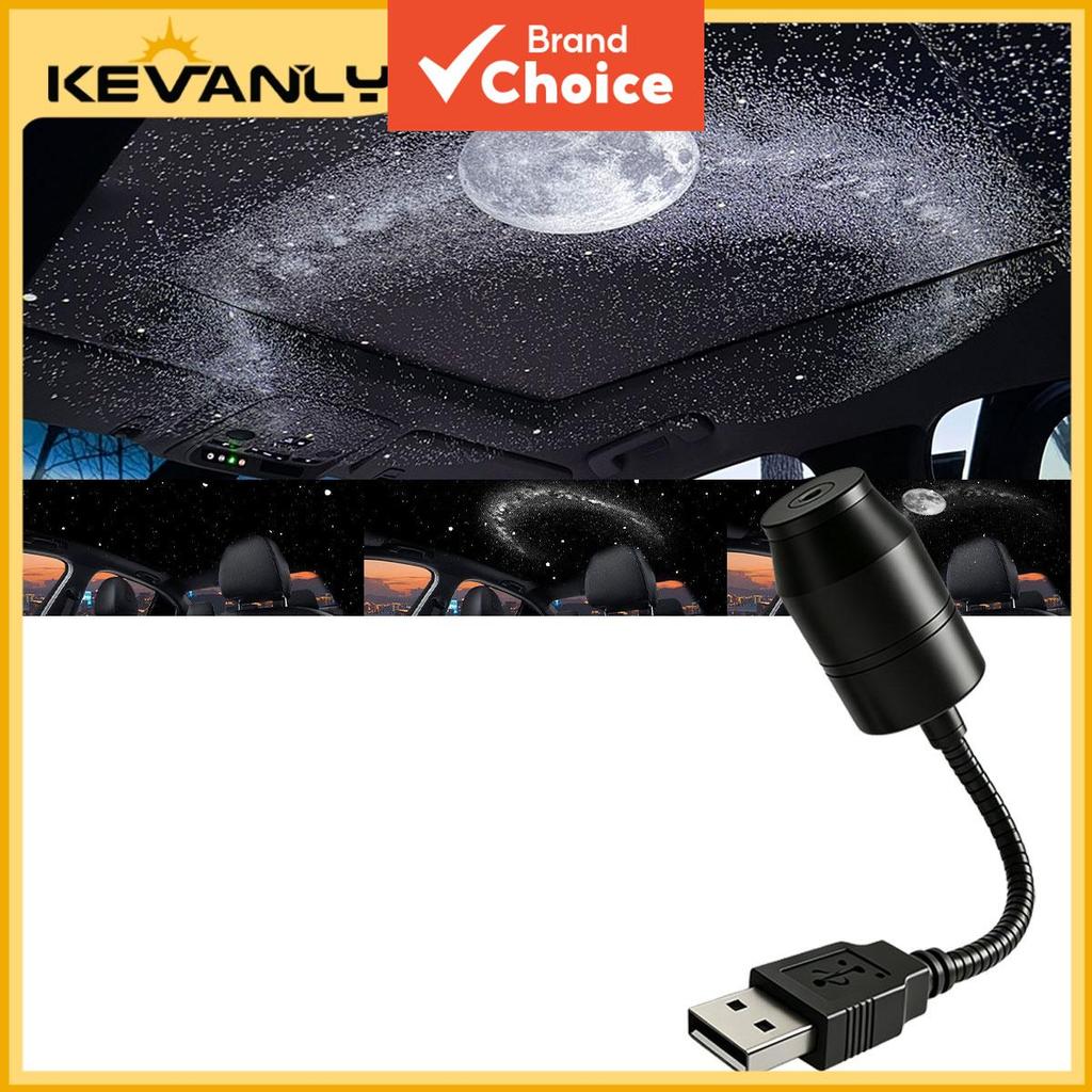 Kevanly Car Galaxy Projetor de Galáxia Estelar, Céu Estrelado, Lua e Luz Branca com Foco Ajustável e Conexão USB