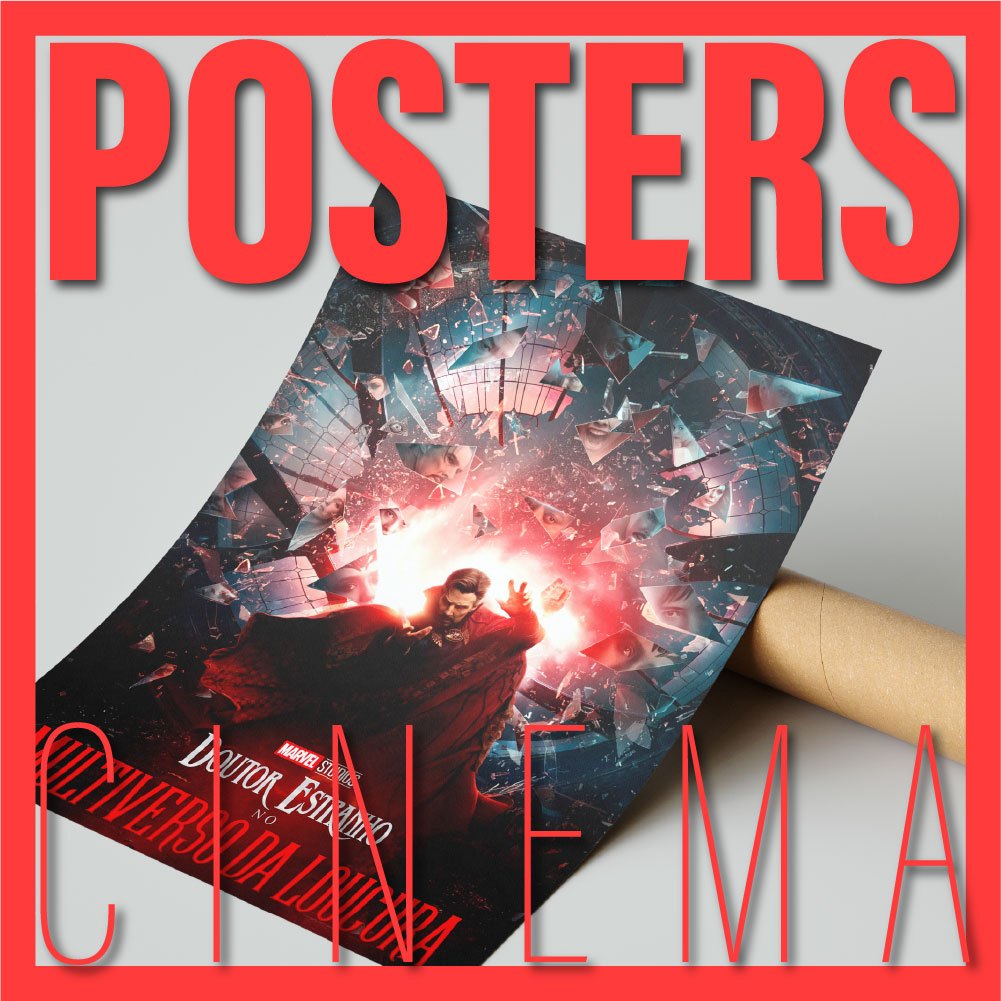 Cartaz Filmes Doutor Estranho no Multiverso da Loucura - Marvel MCU | Poster Grande 70x47cm Alta Qualidade