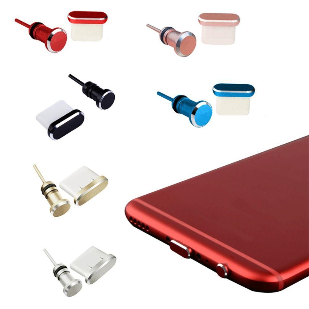 Tipo-C Anti Poeira Plug Porta De Carregamento Fone De Ouvido Jack Capa 3.5mm Liga Alumínio Protetor Boné