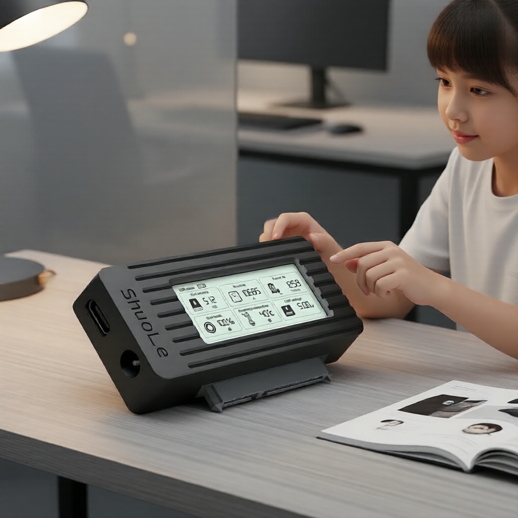 2026 Gabinete para HDD de 2,5/3,5 polegadas USB 3.1 com display digital inteligente e cabo de drive simples