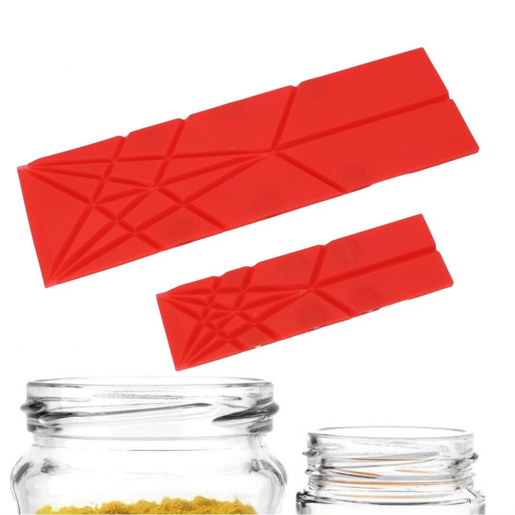 Hyhyhy Polygons Folds Spoon  Flat Measuring Spoons 2PCS Red Flexible Folding Easy To Maintain for Kitchen