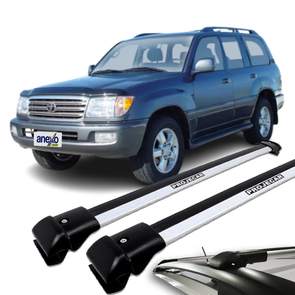 Rack de Teto Land Cruiser Prado 2003 a 2007 Projecar TS-2006 Travessa Longarina Slim Prata Par