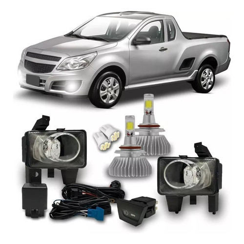 Kit Farol Milha Chevrolet Montana 2016 2017 2018 2019 + Led 6000k