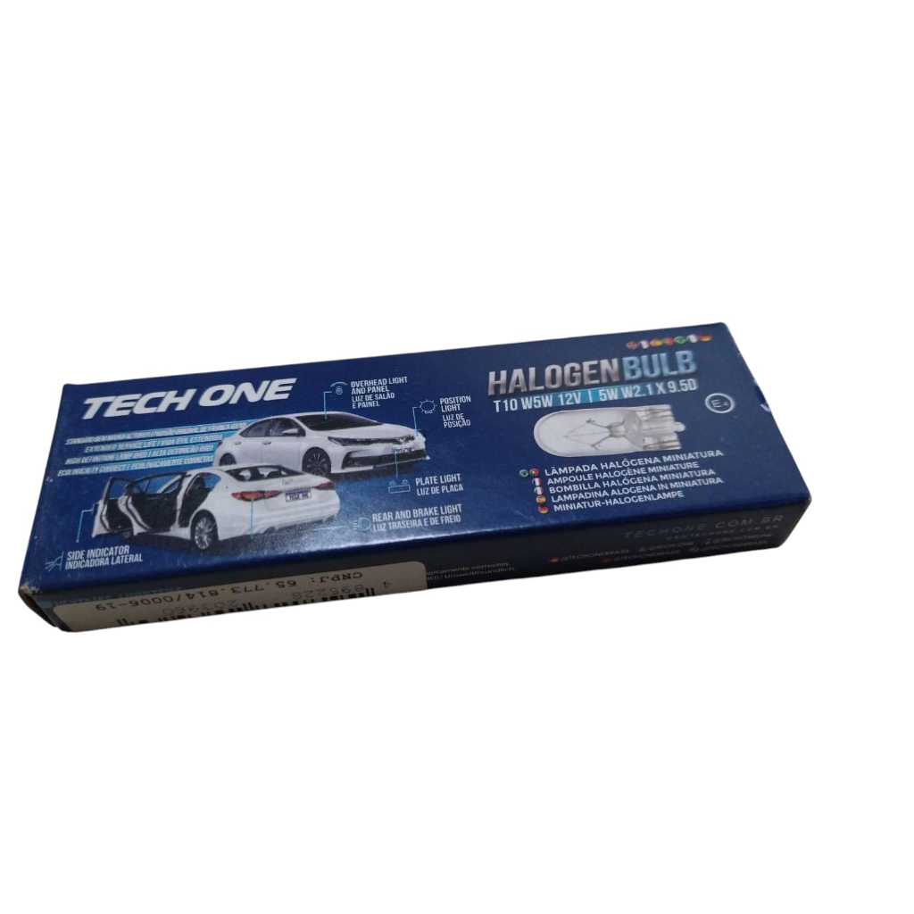 Lampada Luz Halogena T10 W5W Vidro Pingão 5w/ w2. 1x 9.5d 12v Caixa Com 10 Unid