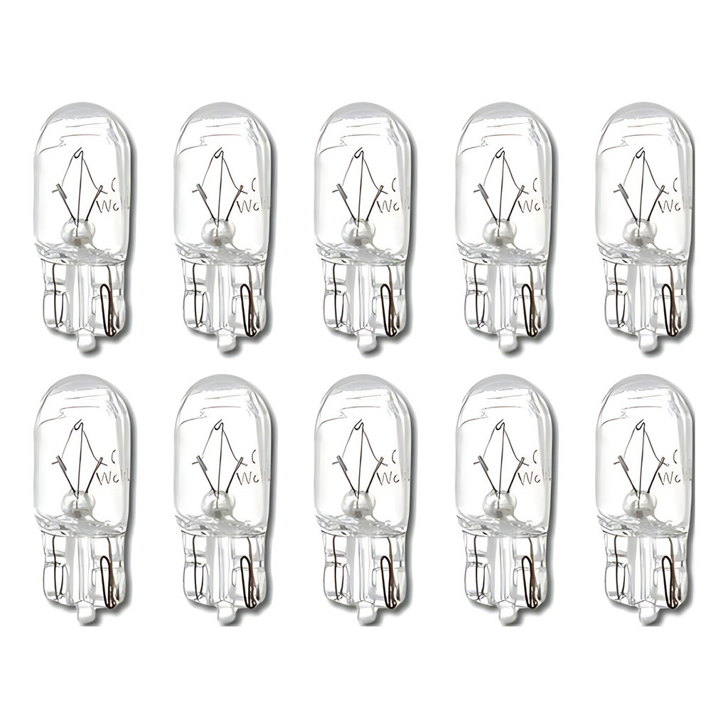 Kit 10 Lâmpada Comum 12v W5w Esmagada Pingo T10 2825