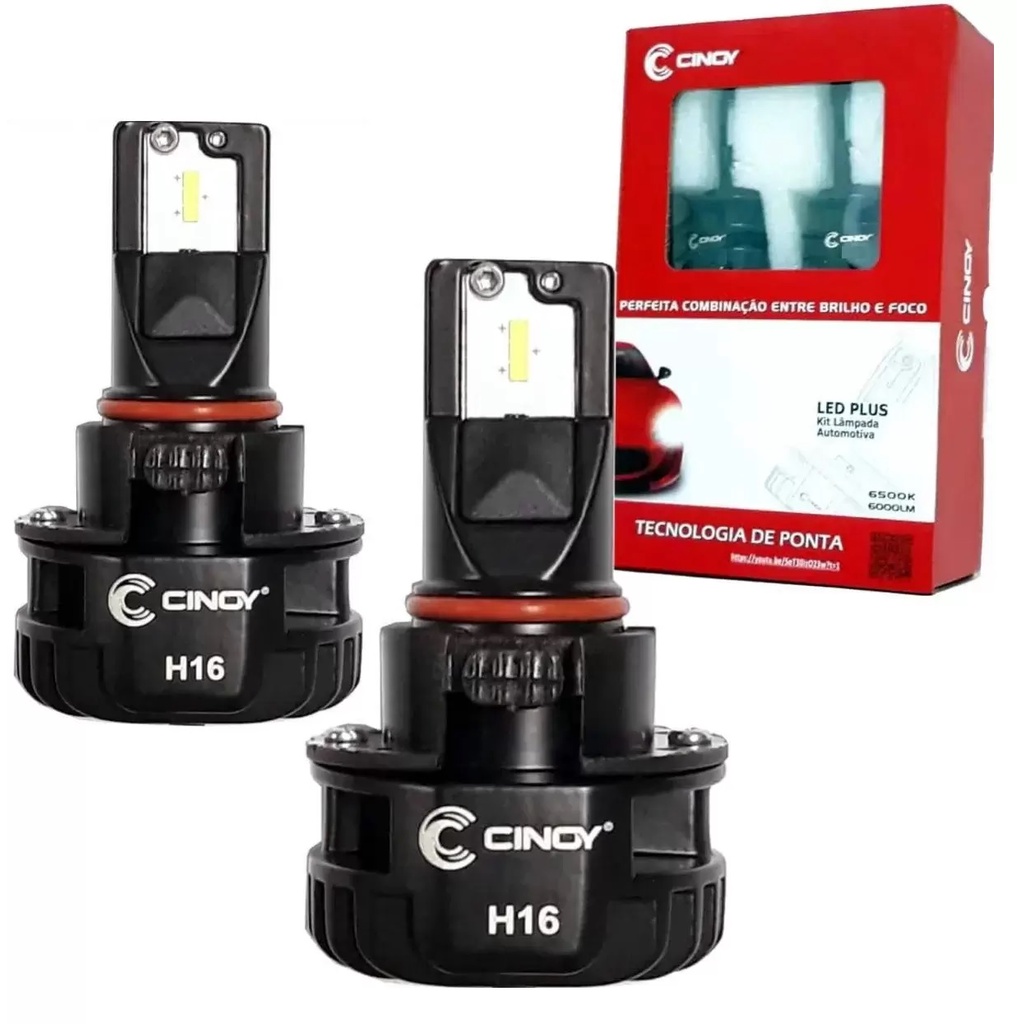 Kit Super Led Plus Ultra Cinoy 6000 Lumens 12v H16 6500k PSX24W