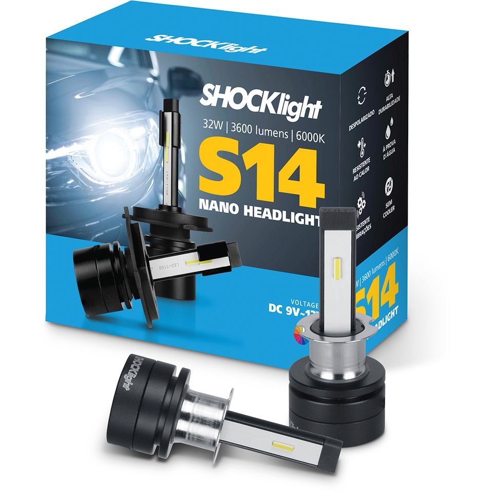 Par Led Nano S14 6000K H1 H3 H7 H8 H9 H11 H16 H27 HB4 PSX24W