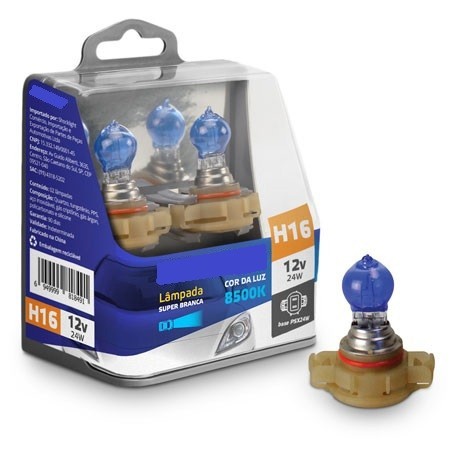 Par Lampada Super Branca H16 8500K 12V 24W Psx24w